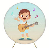 Stylish Viola Boy Round Backdrop For Unique Party Decoration