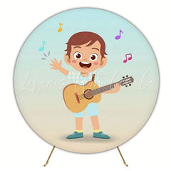 Stylish Viola Boy Round Backdrop For Unique Party Decoration