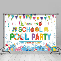 Lofaris Summer Back To School Swimming Pool Party Backdrop