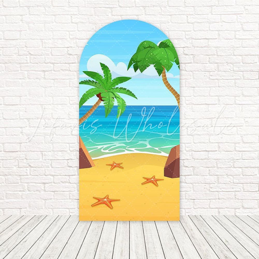 Summer Beach Palm Tree Party Arch Backdrop For Tropical Vibes