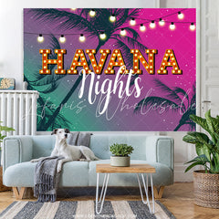 Lofaris Summer Birthday Happy Havana Nights Backdrop Banner