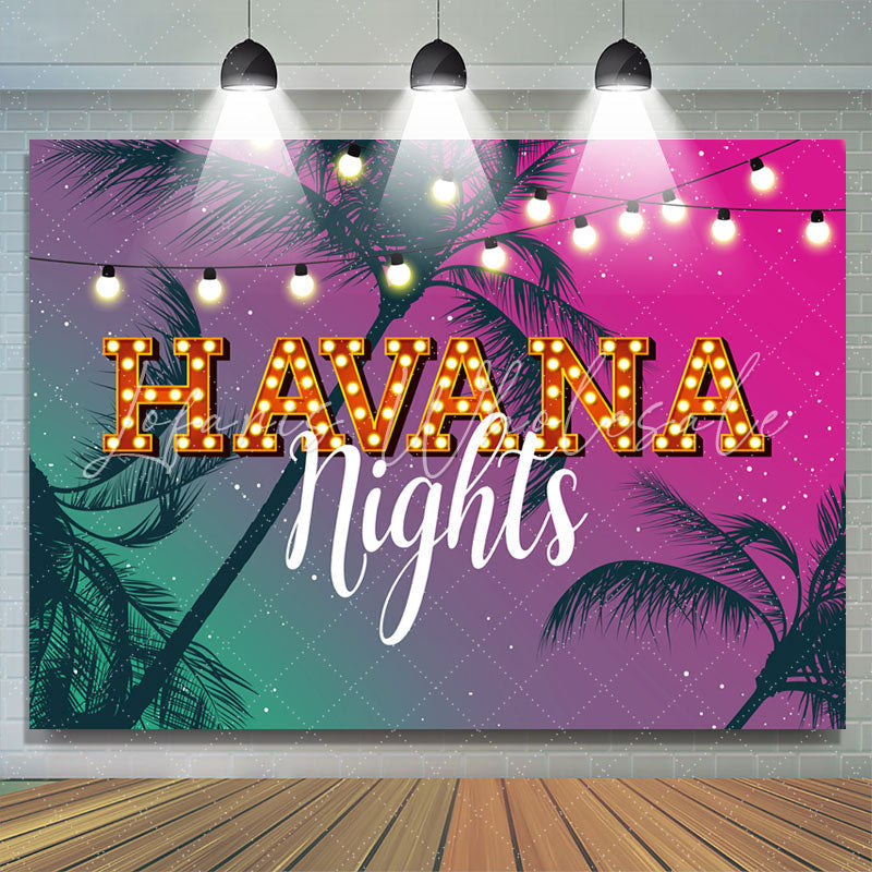 Lofaris Summer Birthday Happy Havana Nights Backdrop Banner