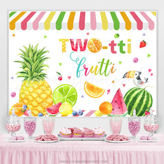 Lofaris Summer Fruits 2nd Happy Birthday Backdrop Decoration