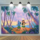 Summer Hawaii Seaside Cartoon Stitich Lilo Theme Backdrop For Party
