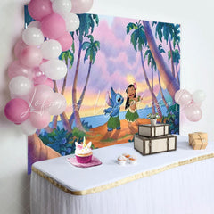Summer Hawaii Seaside Cartoon Stitich Lilo Theme Backdrop For Party