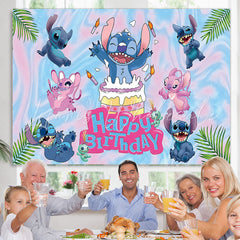 Lofaris Summer Hawaiian Cartoon Birthday Party Backdrop