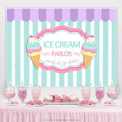 Lofaris Summer Ice Cream Parlor Candy Land Birthday Backdrop