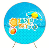 Summer Pool Party Fun Round Backdrop For Outdoor Celebrations