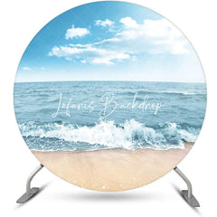 Lofaris Summer Sandy Hawaii Beach Round Birthday Backdrop