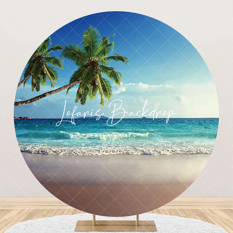 Lofaris Summer Spray Hawaii Beach Round Birthday Backdrop