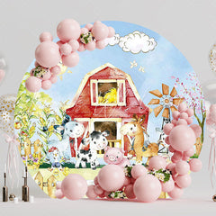 Sun and Clouds Farmhouse Round Backdrop for Outdoor Event