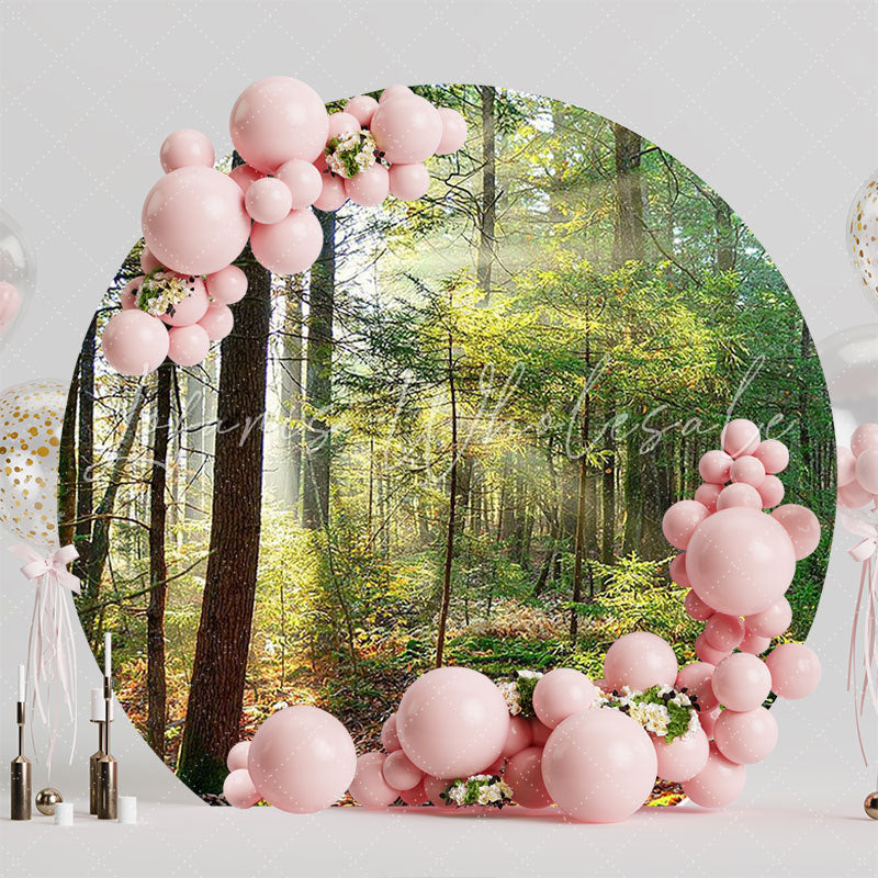 Sun in the Forest Round Backdrop for Nature Themed Party