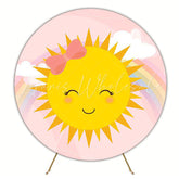 Sunbeam Pink Background Soft Round Backdrop for Special Occasion