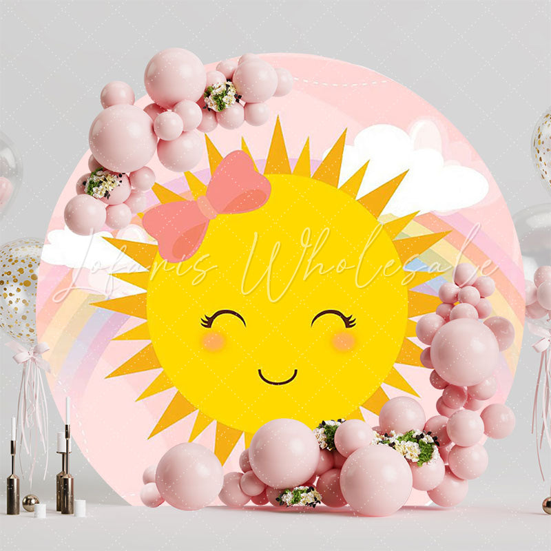 Sunbeam Pink Background Soft Round Backdrop for Special Occasion