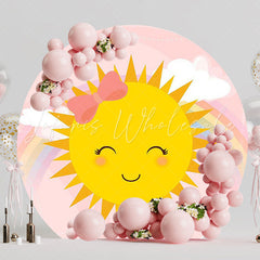 Sunbeam Pink Background Soft Round Backdrop for Special Occasion