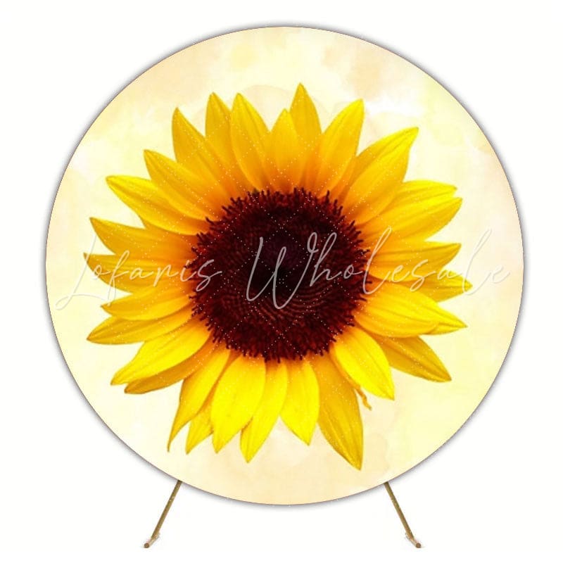 Sunflower Bloom Theme Round Backdrop For Rustic Celebrations