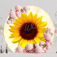 Sunflower Bloom Theme Round Backdrop For Rustic Celebrations