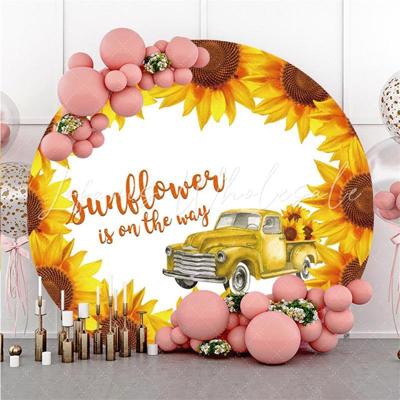 Lofaris Sunflower Is On The Way Round Happy Birthday Backdrop
