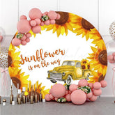 Lofaris Sunflower Is On The Way Round Happy Birthday Backdrop