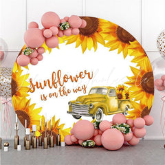 Lofaris Sunflower Is On The Way Round Happy Birthday Backdrop