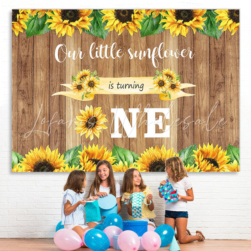 Lofaris Sunflower Is Turning 1st Birthday Backdrop for Party
