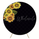 Sunflower on Black Round Backdrop for Bold Art Display