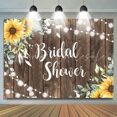 Lofaris Sunflower With Leaves Wooden Bridal Shower Backdrop