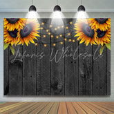 Lofaris Sunflowers And Black Wooden Birthday Party Backdrop