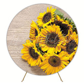 Sunflowers and Wood Round Backdrop for Rustic Vibes