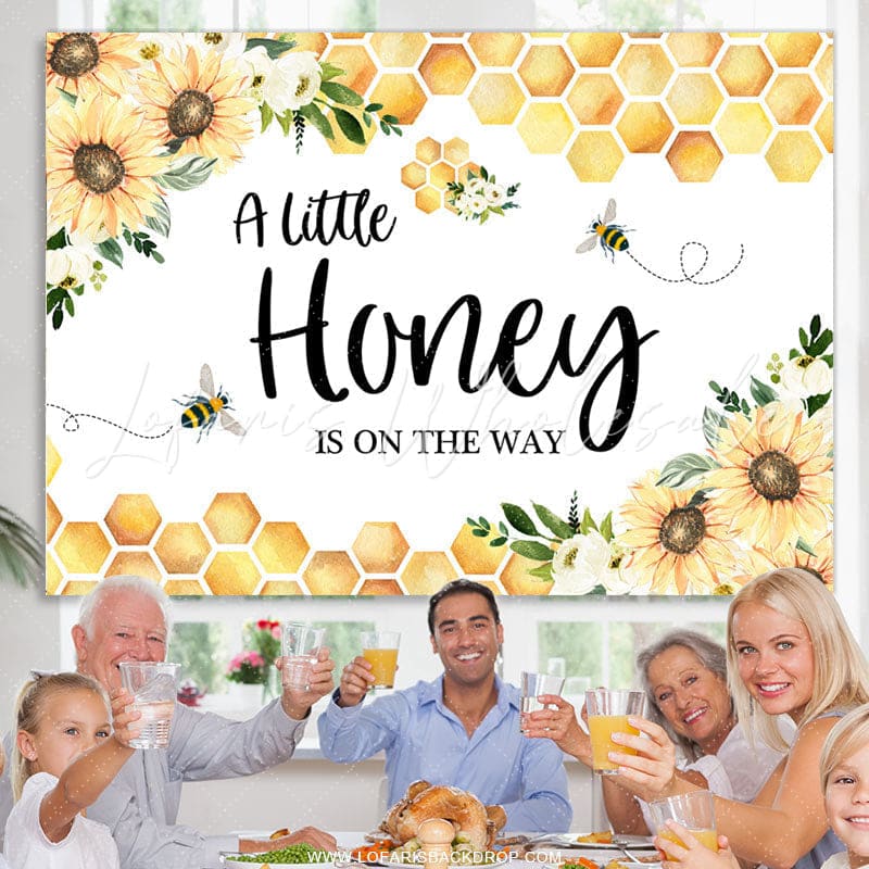 Lofaris Sunflowers Little Honey Bee On The Way Baby Shower Backdrop