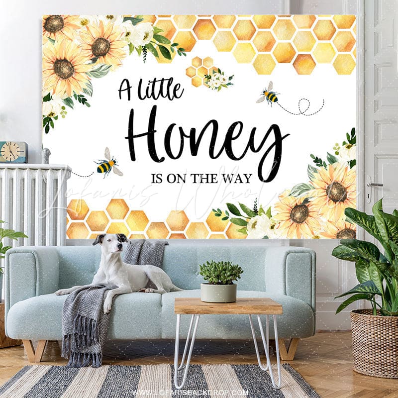 Lofaris Sunflowers Little Honey Bee On The Way Baby Shower Backdrop