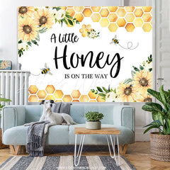 Lofaris Sunflowers Little Honey Bee On The Way Baby Shower Backdrop
