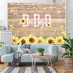 Lofaris Sunflowers Wooden Glitter Babyq Themed Shower Backdrop