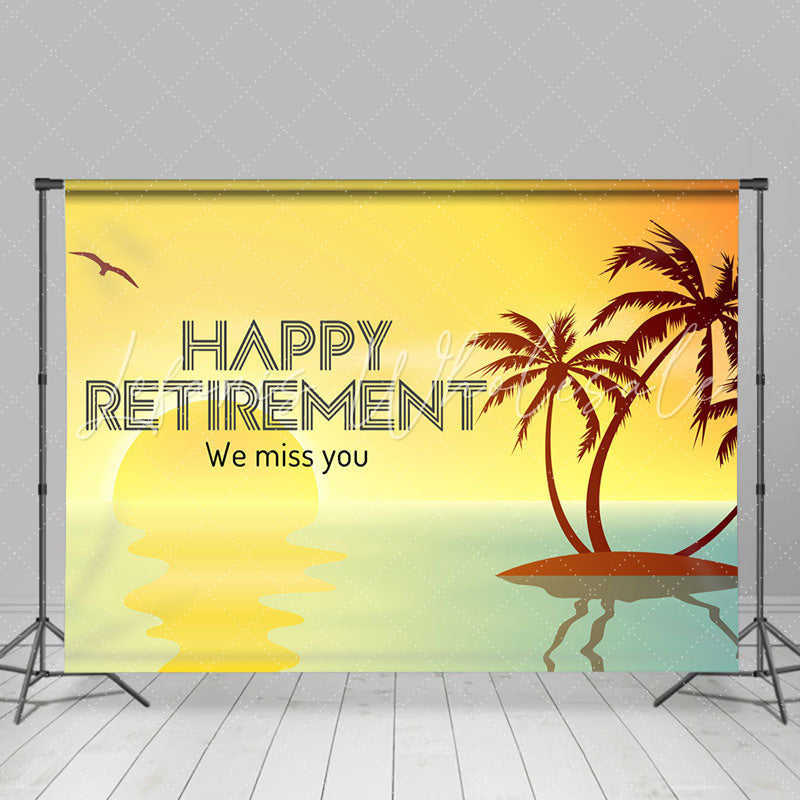 Lofaris Sunset Summer We Miss You Happy Retirement Backdrop