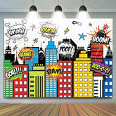 Super City Hero Skyline Building Party Decorations Backdrop for Boys