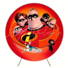 Super Hero The Incredibles Round Backdrop For Kids Celebration
