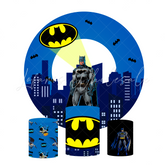 Superhero Batman Birthday Party Round Backdrop Cover Plinth Cylinder Pedestal Cloth Cover