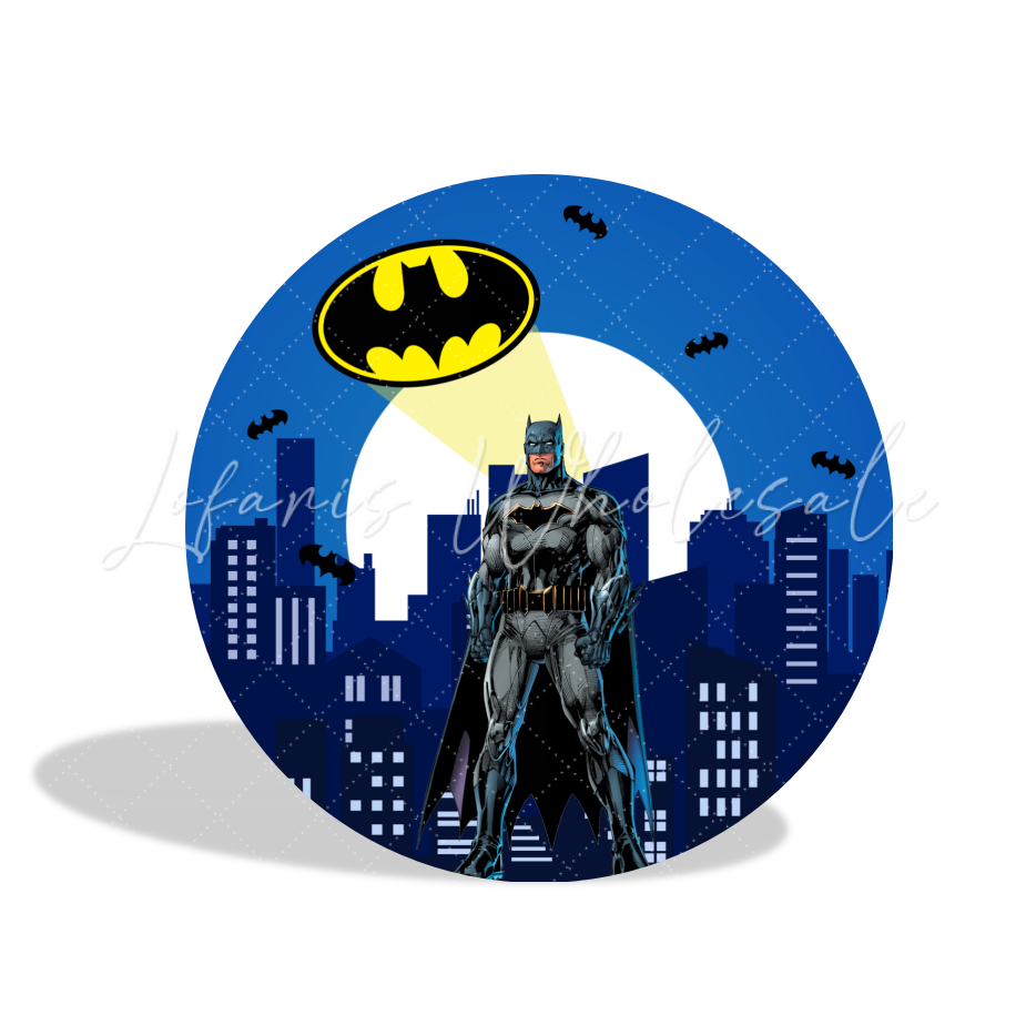 Superhero Batman Birthday Party Round Backdrop Cover Plinth Cylinder Pedestal Cloth Cover