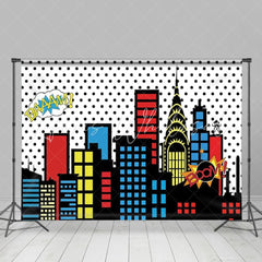 Superhero Super Skyline Buildings Photography Backdrop For Boys