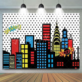 Superhero Super Skyline Buildings Photography Backdrop For Boys