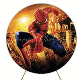 Superheroes Spider Man Party Round Backdrop For Heroic Adventure