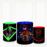 Lofaris Superman In Neon Plinth Cover Black Color Theme Cake Table