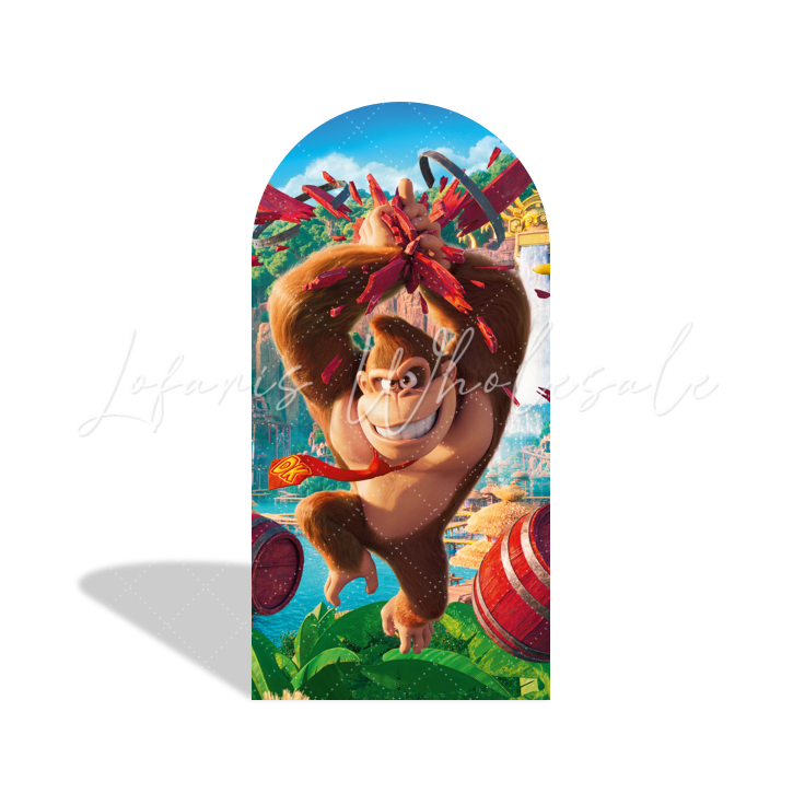 Supper Mario Cartoon Movie Happy Birthday Party Arch Backdrop Wall Cloth Cover