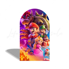 Supper Mario Cartoon Movie Happy Birthday Party Arch Backdrop Wall Cloth Cover