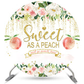Lofaris Sweet As A Peach And So Much Fun Round Backdrop For Girl