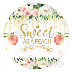 Lofaris Sweet As A Peach And So Much Fun Round Backdrop For Girl