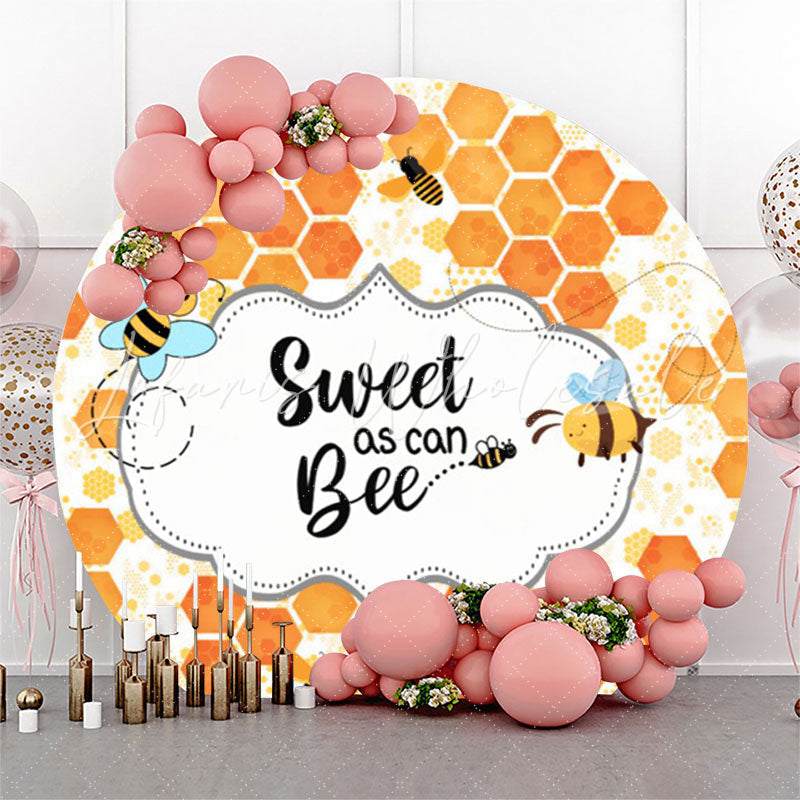 Lofaris Sweet As Can Bee Honeycomb Circle Baby Shower Backdrop