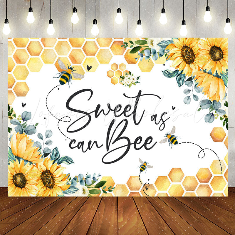 Lofaris Sweet As Can Bee Sunflower Baby Shower Backdrop