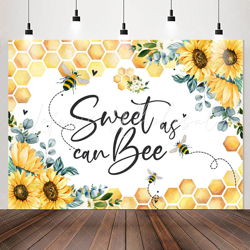 Lofaris Sweet As Can Bee Sunflower Baby Shower Backdrop
