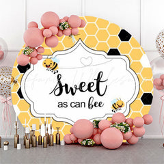 Lofaris Sweet As Can Bee Yellow Honey Round Baby Shower Backdrop
